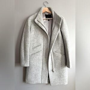 J. Crew Cocoon Coat in Italian Stadium-Cloth Wool, Heather Grey, Like New